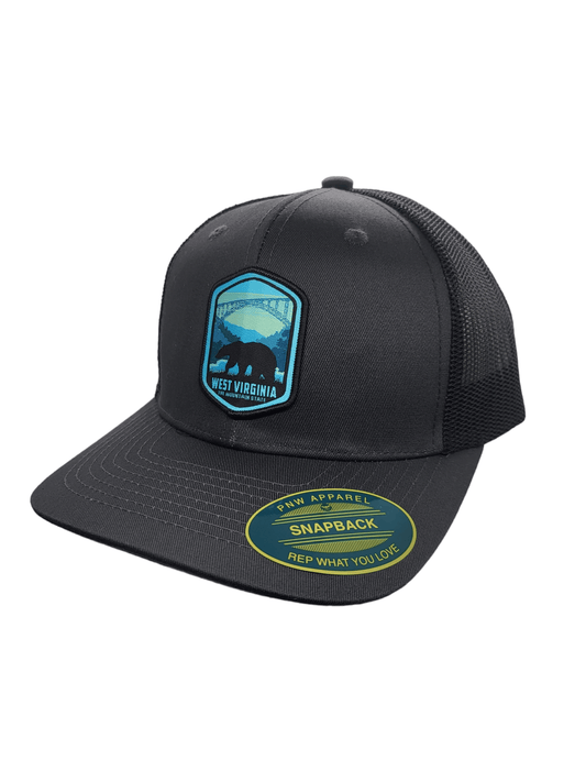 West Virginia Adventure Trucker Hat Mountain Gift Snapback image 1
