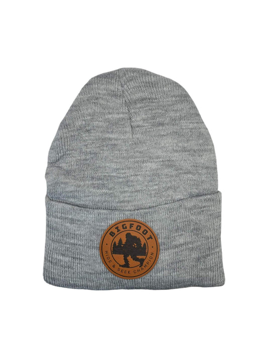 Sasquatch Beanie Big Foot Hide and Seek Champion Leather Patch image 0