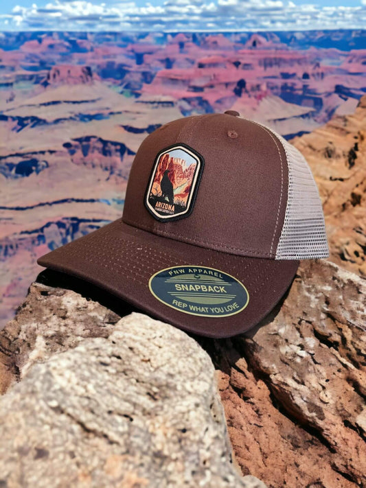 Arizona Baseball Cap with Desert Landscape Embroidered Patch image 1