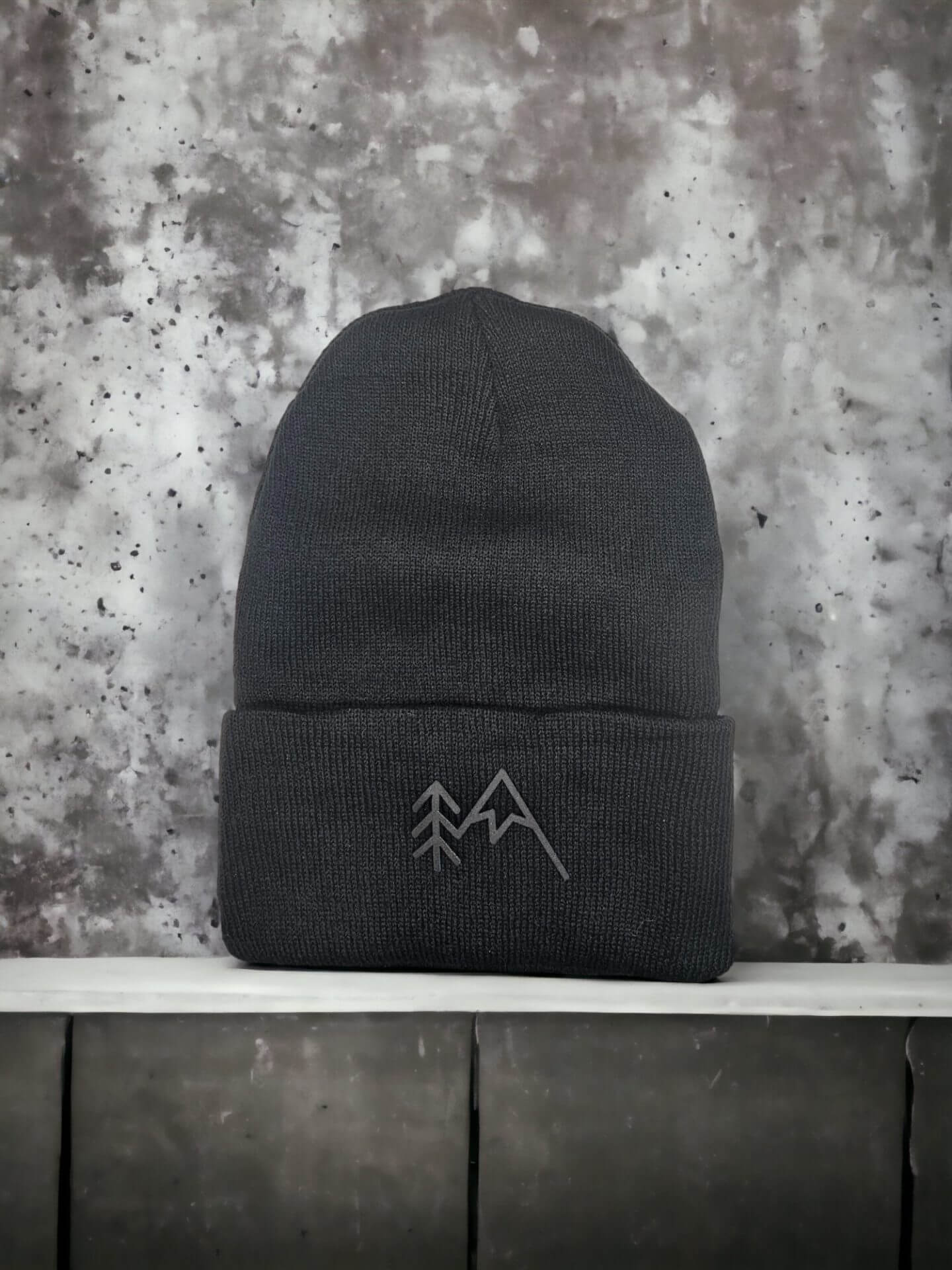 Tree Patch Mountain Beanie - Embroidered Knit Winter Hat