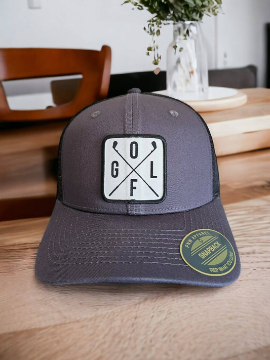 Golfing Hat Mesh Back Snapback with Golf Patch image 1