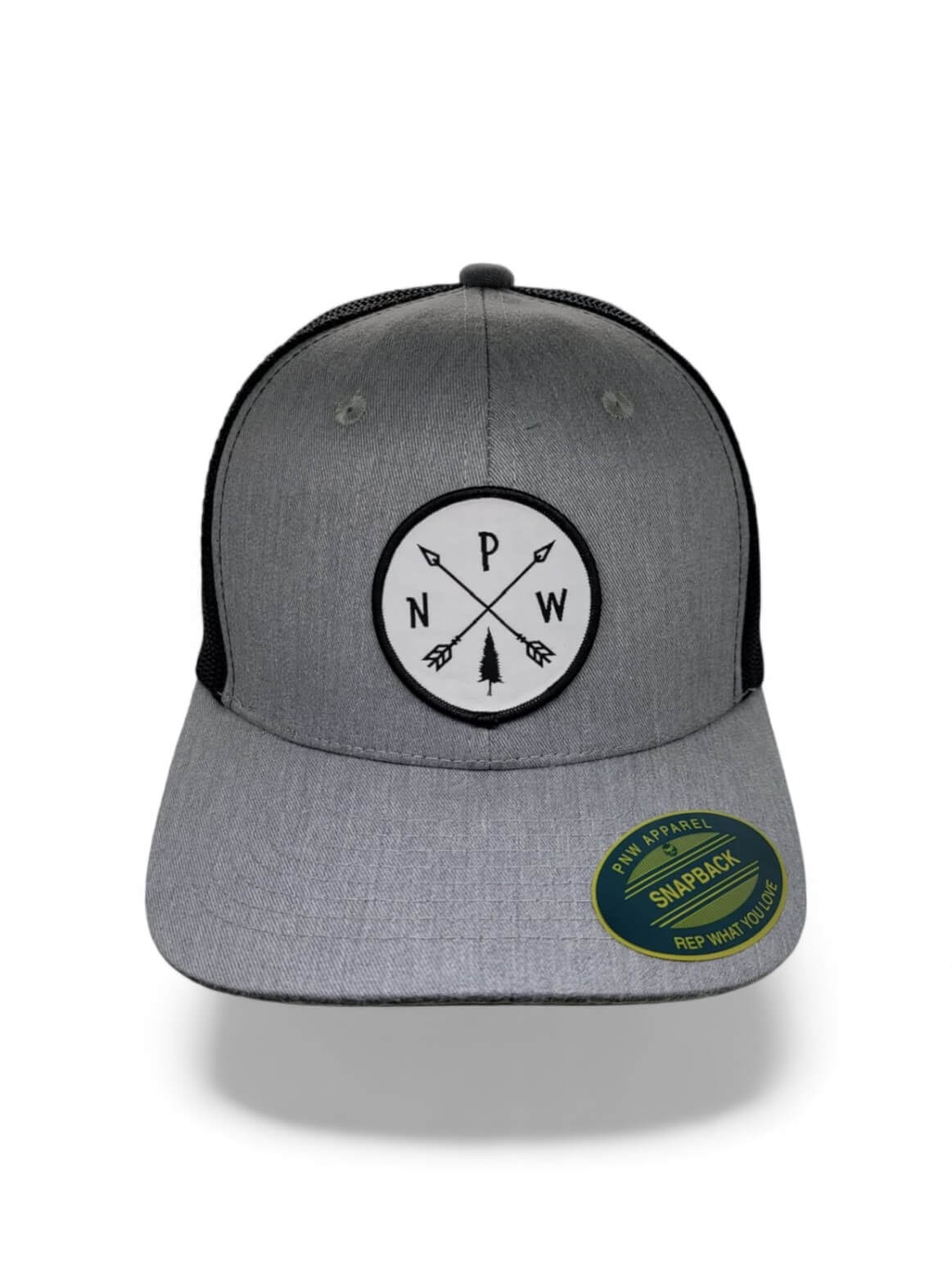 PNW Arrows Classic Snapback Hat - Heather Grey on Black image