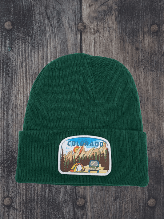 Colorado Beanie – Mountain Adventure Patch Knit Hat image 1
