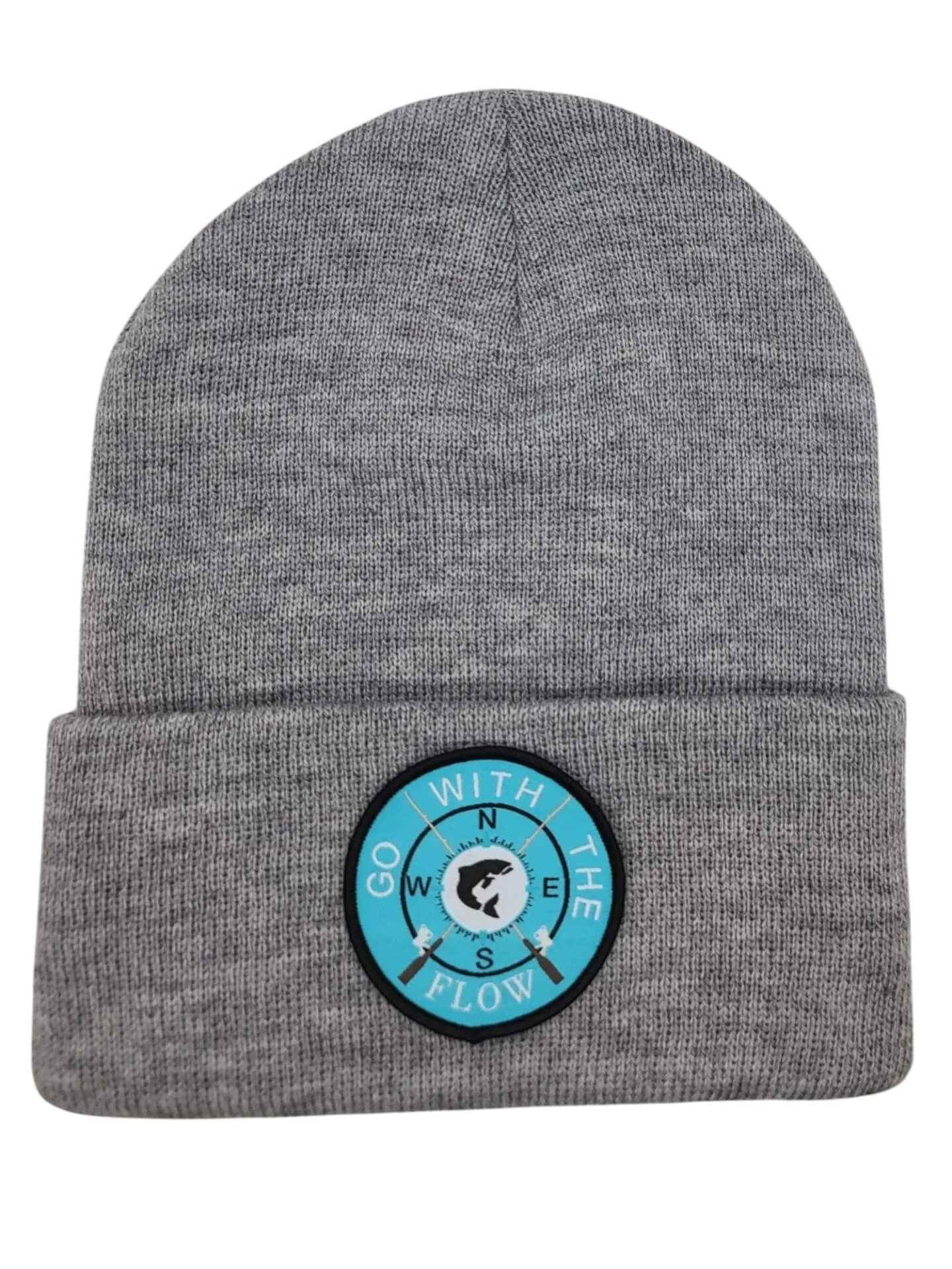 Go With the Flow Beanie – Compass Patch Knit Hat