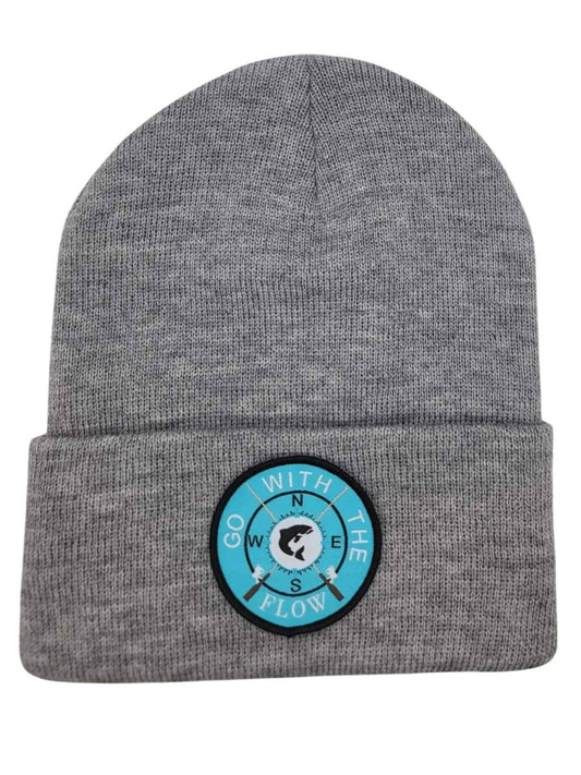 Go With the Flow Beanie – Compass Patch Knit Hat