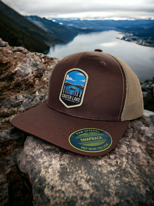 Crater Lake Snapback Hat for National Park Enthusiasts image 1