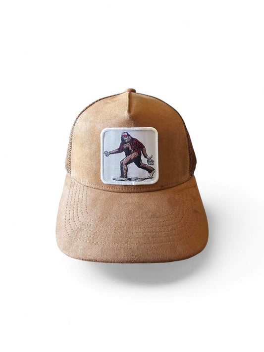Bigfoot Suede Mesh Trucker Hat - Adjustable Snapback Cap for Outdoor Enthusiasts image 0