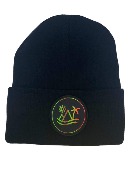 Mountain Palm Tree Beanie Hat - Tropical Beach Sun Cap - Fun Outdoor Skull Accessory Gift image 1