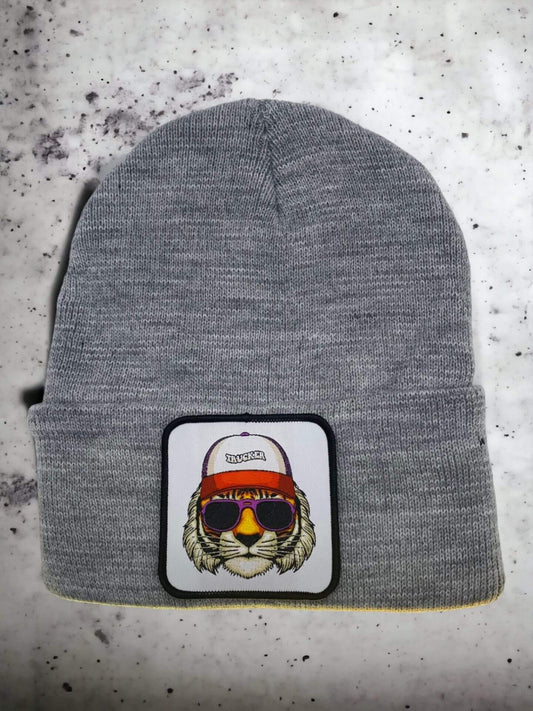 Tiger Beanie with Unique Trucker Patch Gift image 1