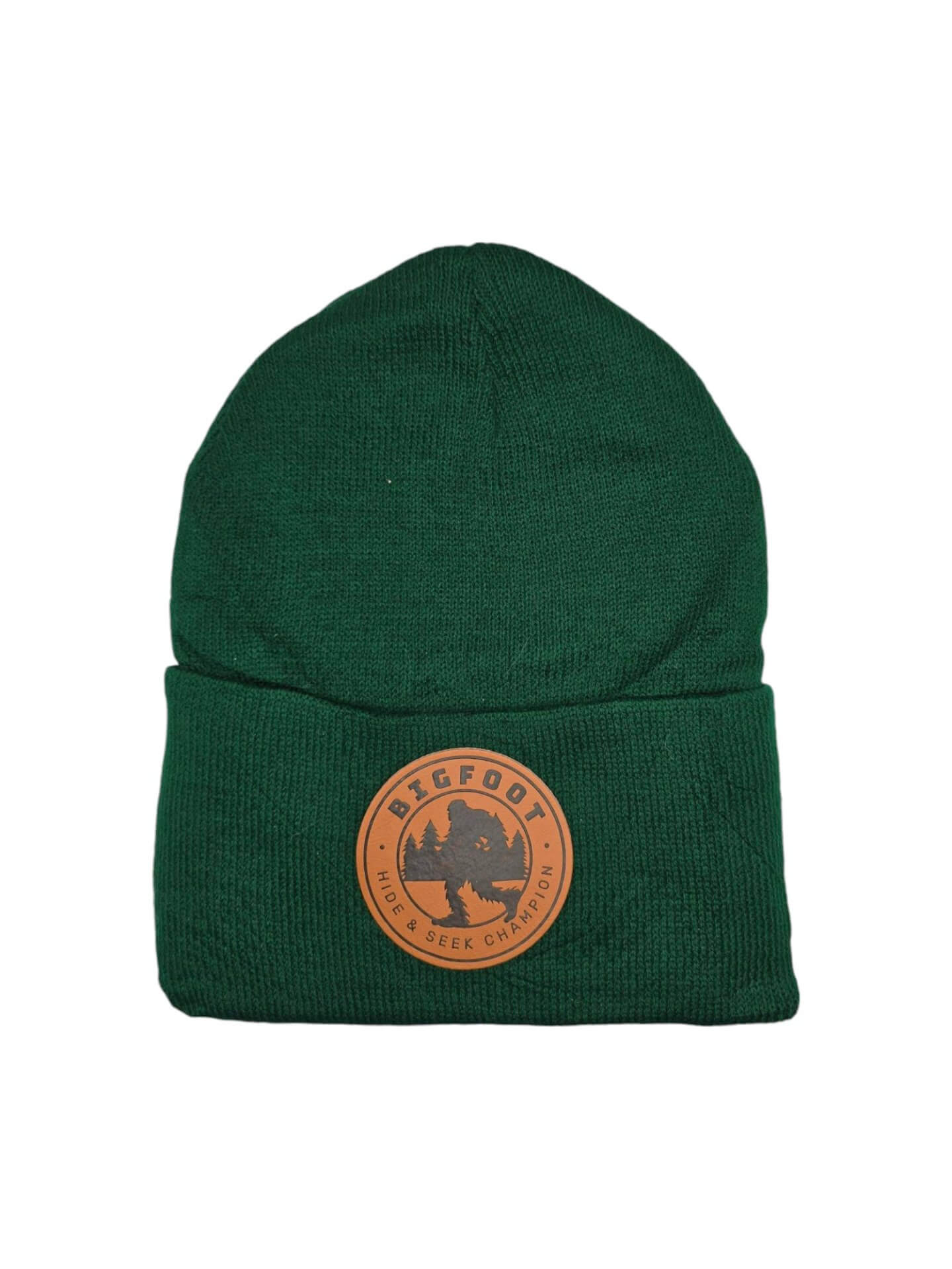 Sasquatch Beanie Big Foot Hide and Seek Champion Leather Patch image 1