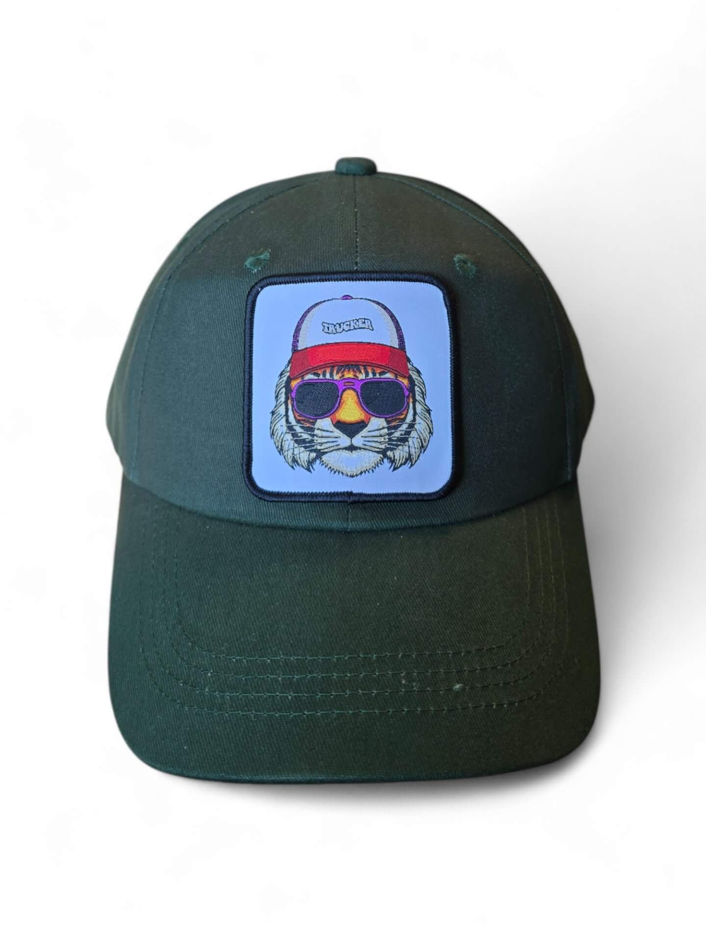 Embroidered Tiger Trucker Cap: Low Profile Dad Hat with Adjustable Strap for Men & Women image 0