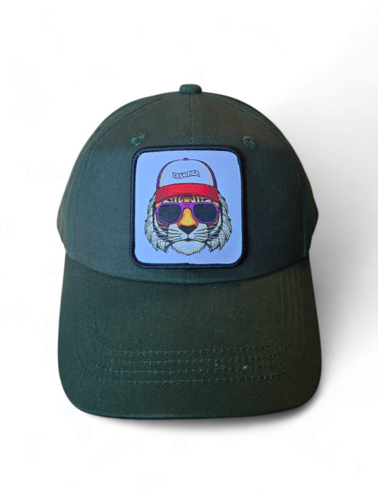 Embroidered Tiger Trucker Cap: Low Profile Dad Hat with Adjustable Strap for Men & Women image 0