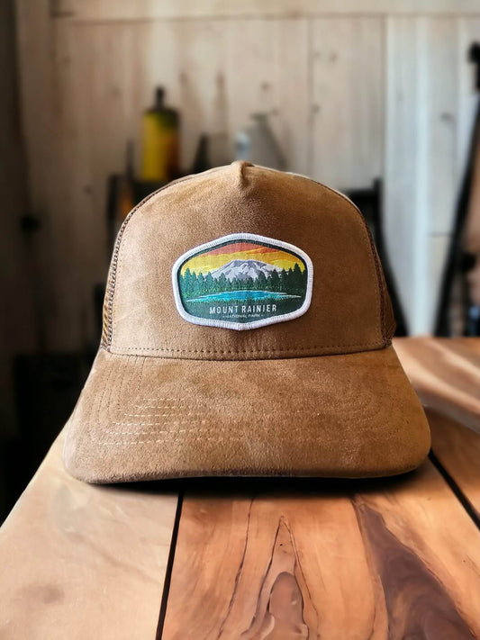 Mount Rainier National Park Hat 5-Panel Trucker Hat image 1