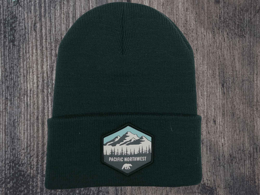 Pacific Northwest Beanie – Knit Mountain Patch