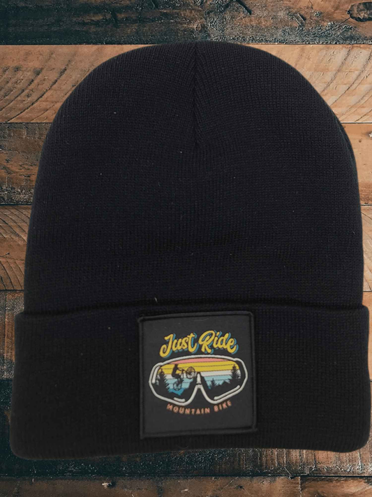 Just Ride Beanie – Mountain Bike Patch Knit Hat