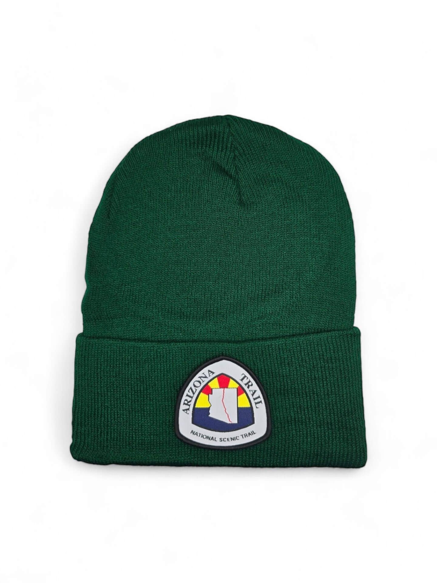 Moove Headwear dark green acrylic rib-knit beanie with Arizona National Scenic Trail patch.