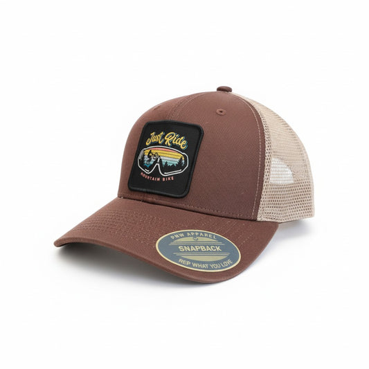 Mountain Biking Trucker Hat | Vintage Patch Cycling Snapback