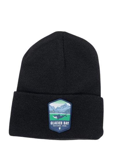 Glacier Bay Beanie – Alaska Adventure Knit Hat - Black image