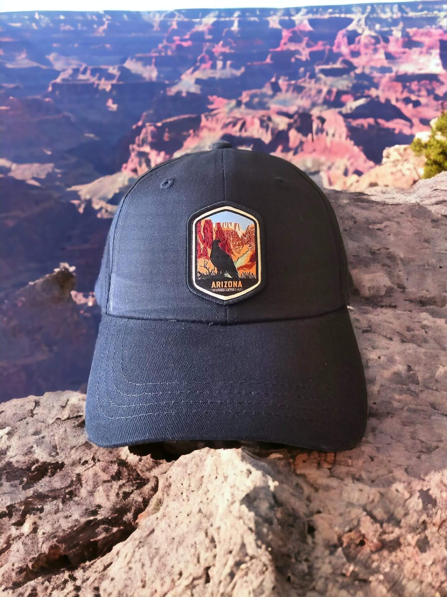 Arizona Perfect Fit Hat with Grand Canyon State Patch - Black image