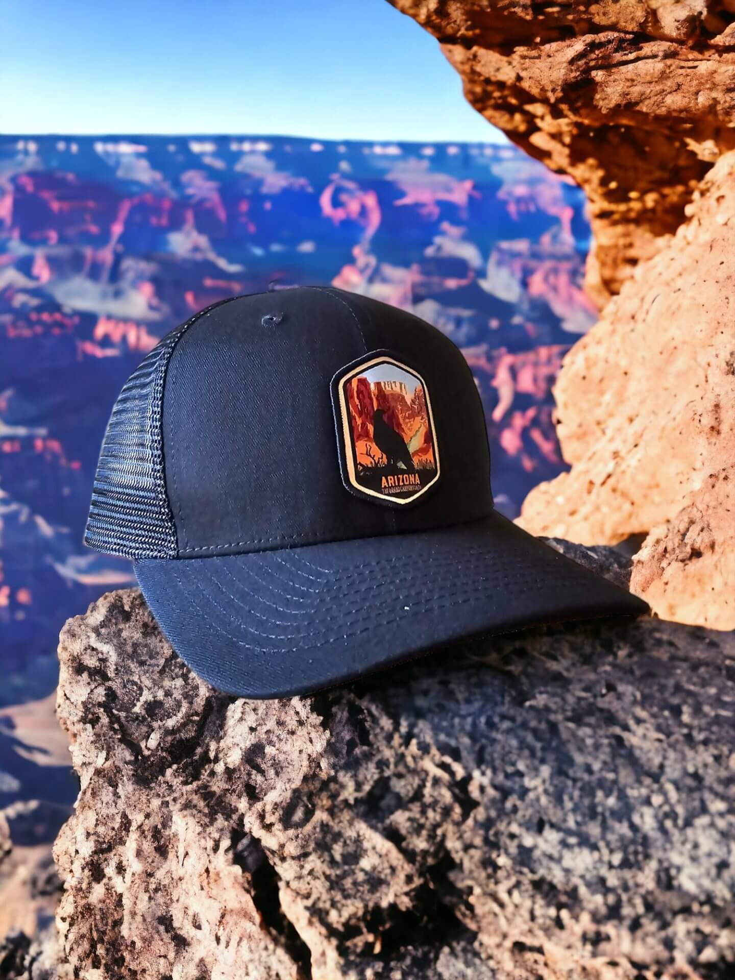 Arizona Baseball Cap with Desert Landscape Embroidered Patch image 4