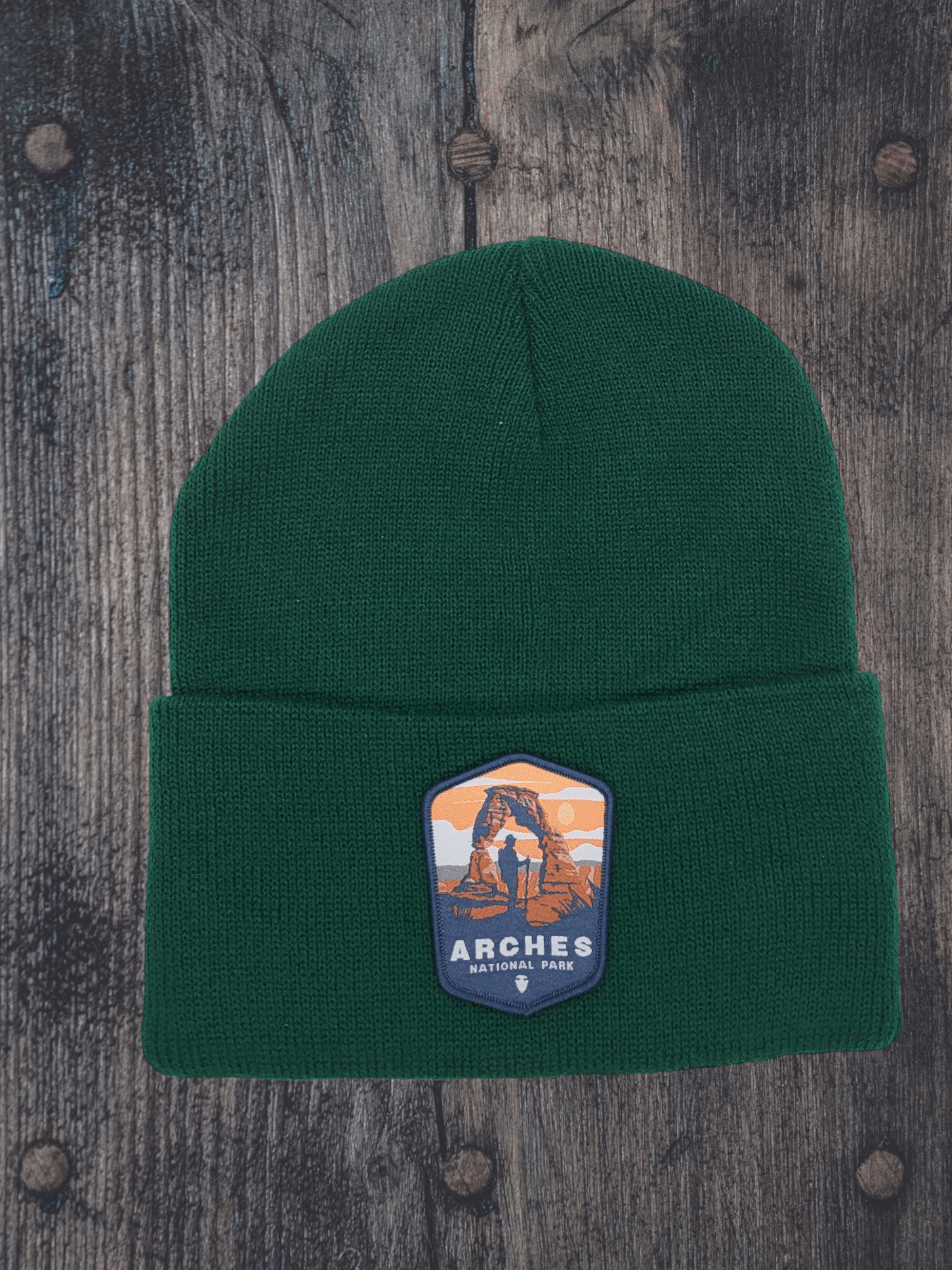 Arches National Park Beanie - Utah Adventure - Forest Green image
