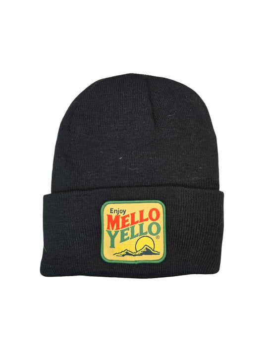 Mello Yello Beanie – Retro Patch on Knit Hat