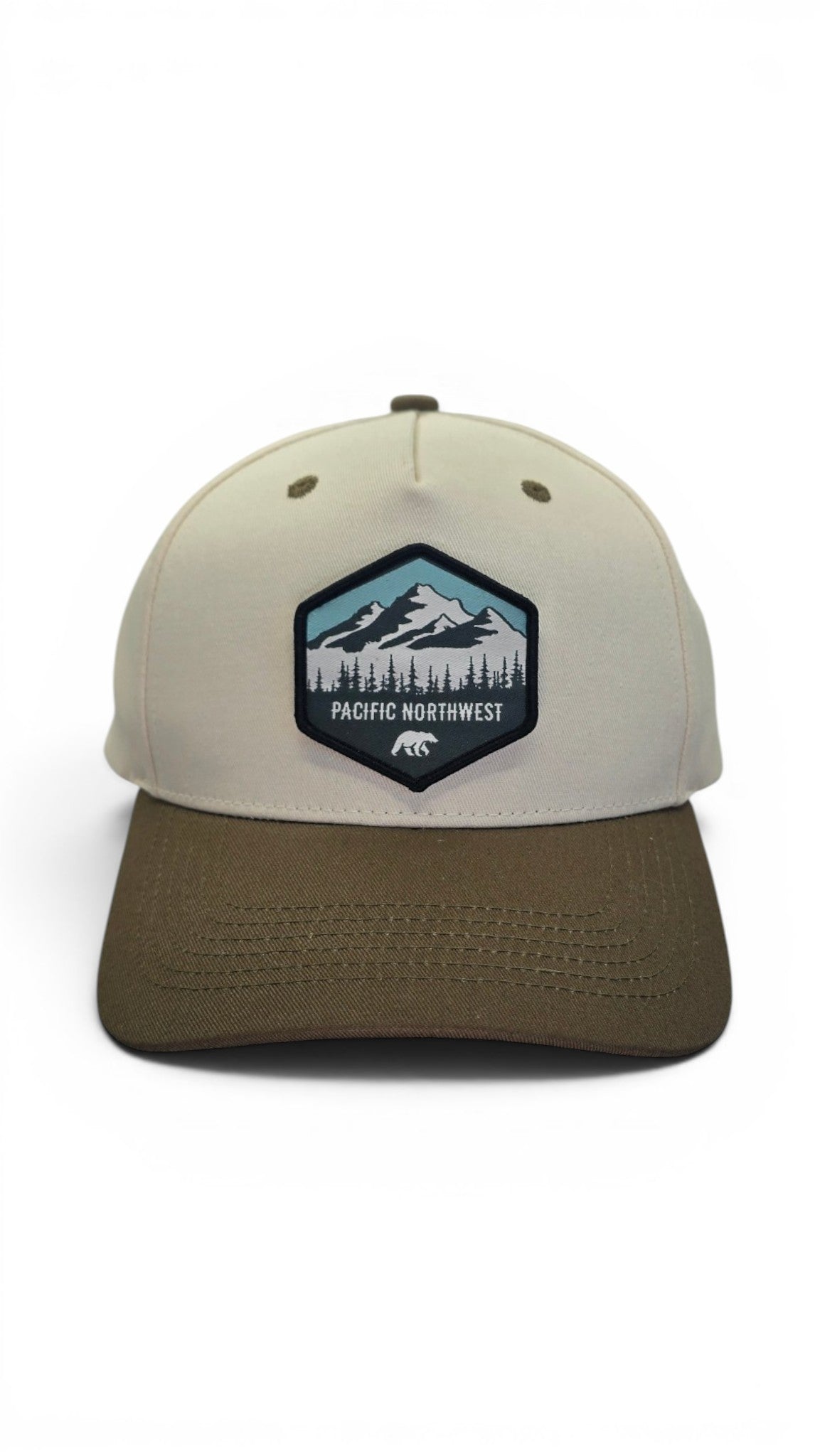PNW Mountain Bear Silhouette Two-Tone Hat