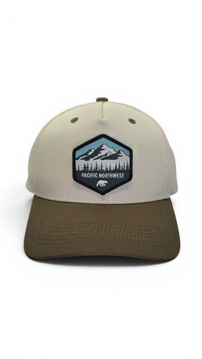 PNW Mountain Bear Silhouette Two-Tone Hat