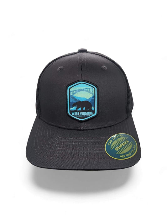 West Virginia Adventure Trucker Hat Mountain Gift Snapback image 0
