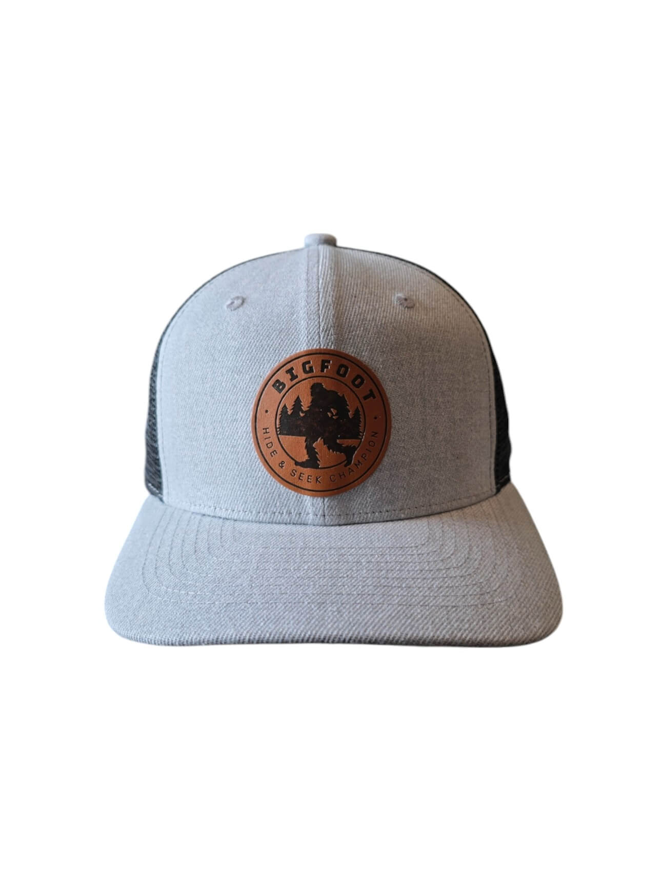 Sasquatch Trucker Hat – Hide and Seek Leather Patch Cap image 0