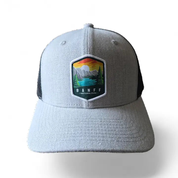 Banff National Park Snapback Trucker Hat | Embroidered Patch Cap