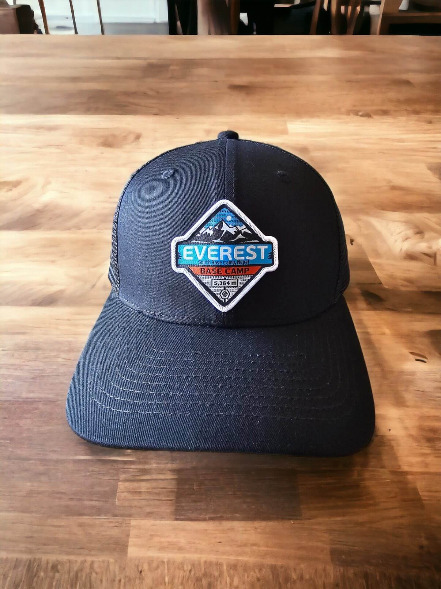 Everest Trucker Hat with Patch - Black on Black Mesh image