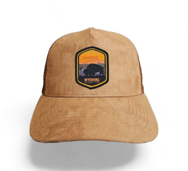 State Collection 5-Panel Trucker Hat – Suede with Snapback - Wyoming image