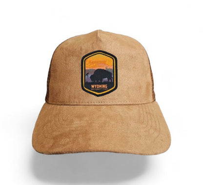 State Collection 5-Panel Trucker Hat – Suede with Snapback - Wyoming image