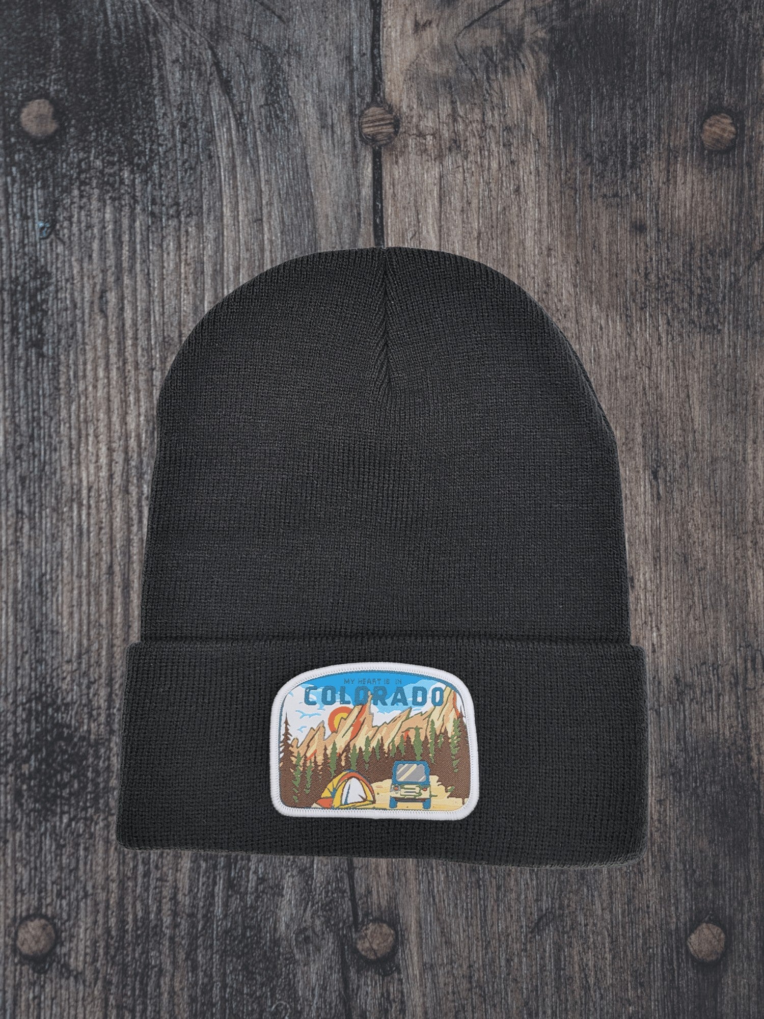 Colorado Beanie – Mountain Adventure Patch Knit Hat image 2