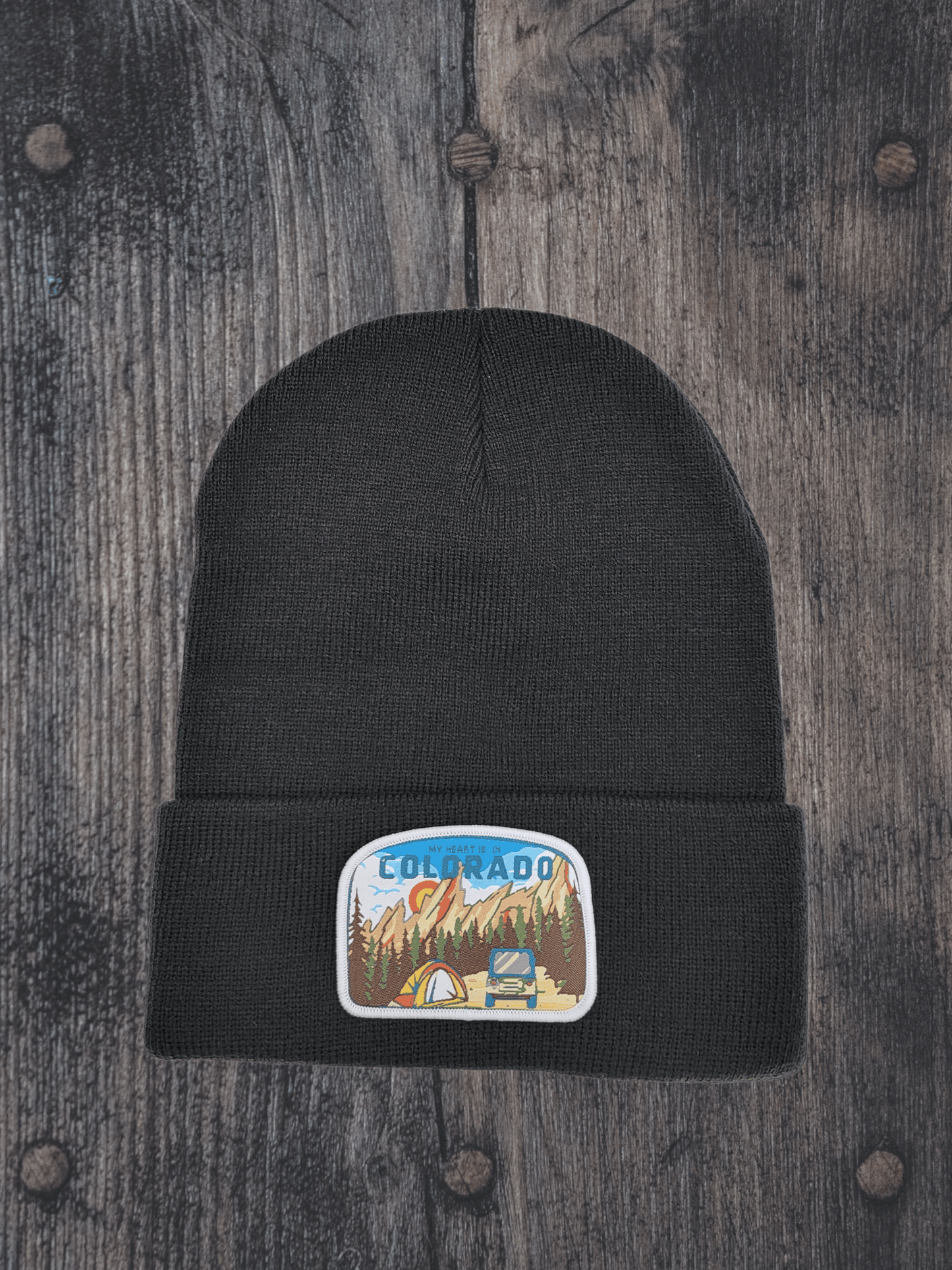 Colorado Beanie – Mountain Adventure Patch Knit Hat image 2