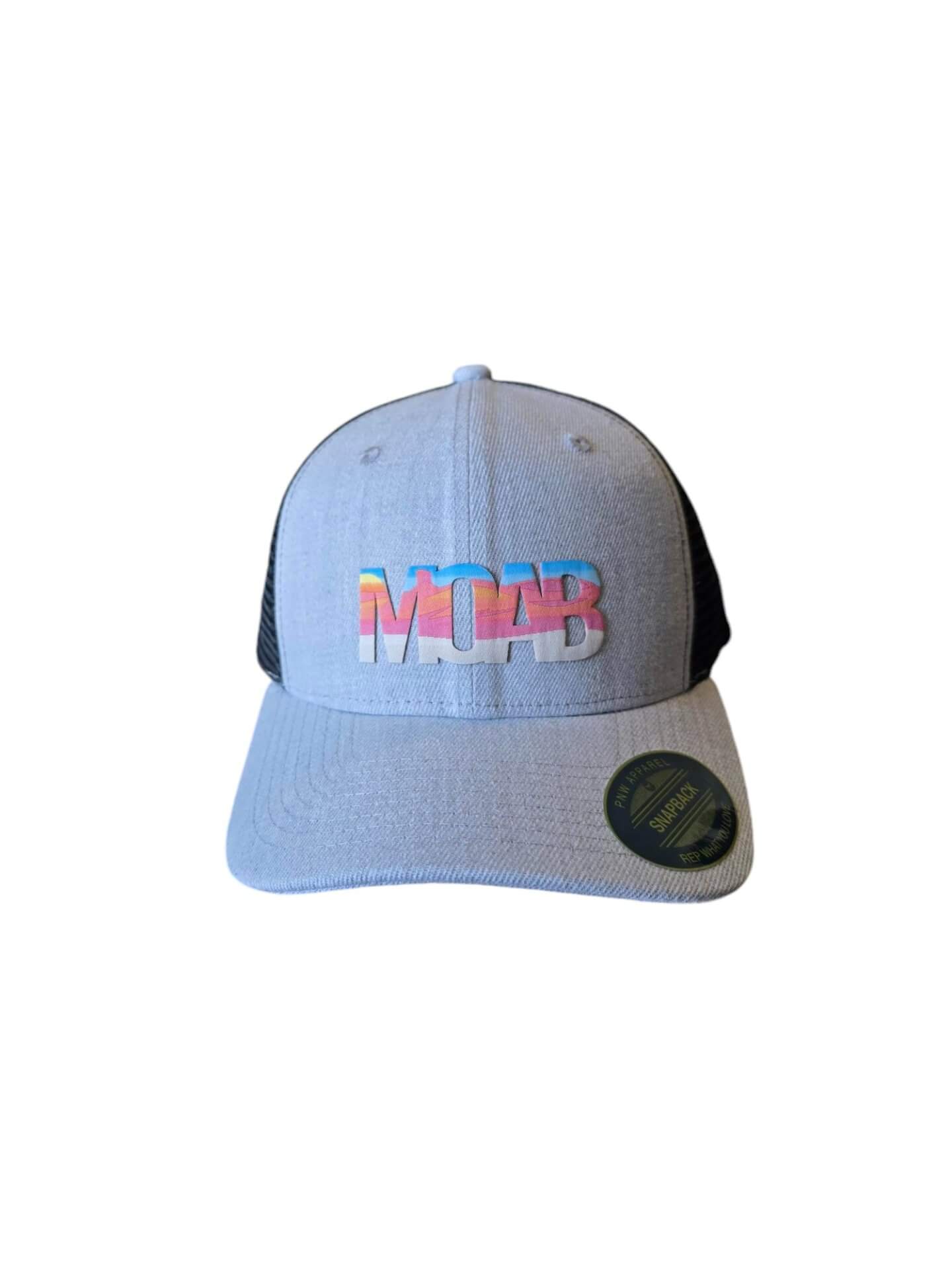 Moab Trucker Hat with National Park Patch - Heather Grey on Black image