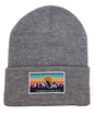 Mountains Are Calling Beanie – Retro Patch Knit Hat