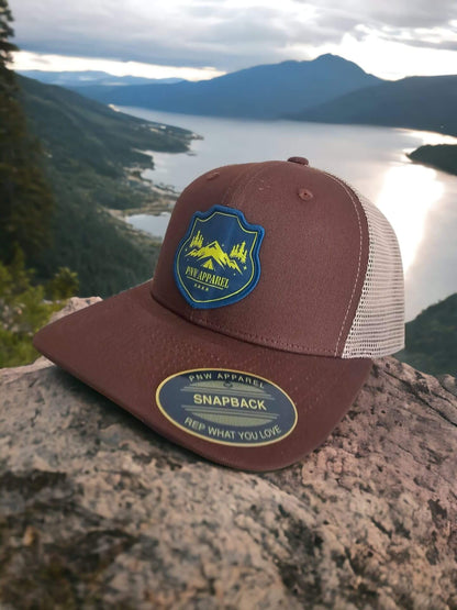 Pacific Northwest Hat with Stylish Patch Design - Brown on Khaki image