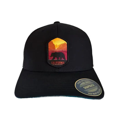 Mesh Back Trucker Hat | Cali Patch Cap | Adjustable Snapback Style