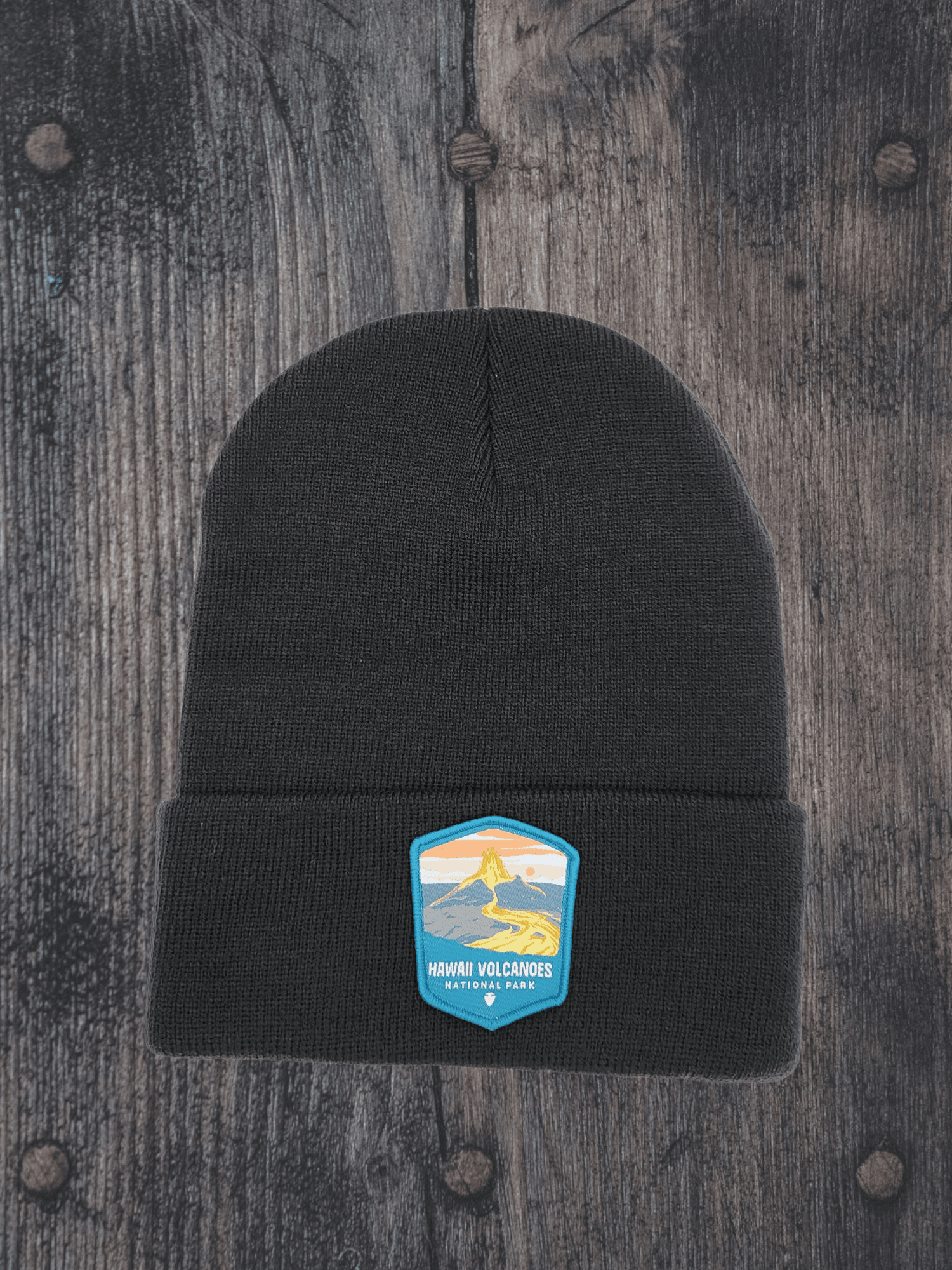 Hawai‘i Volcanoes Beanie – Island Adventure Knit Cap - Black image
