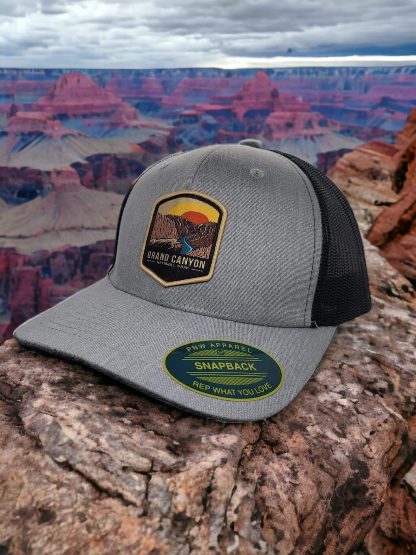 Grand Canyon Trucker Hat - Heather Grey on Black image