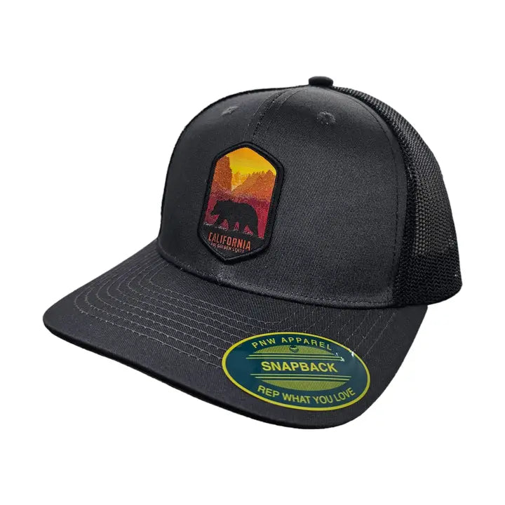 Mesh Back Trucker Hat | Cali Patch Cap | Adjustable Snapback Style