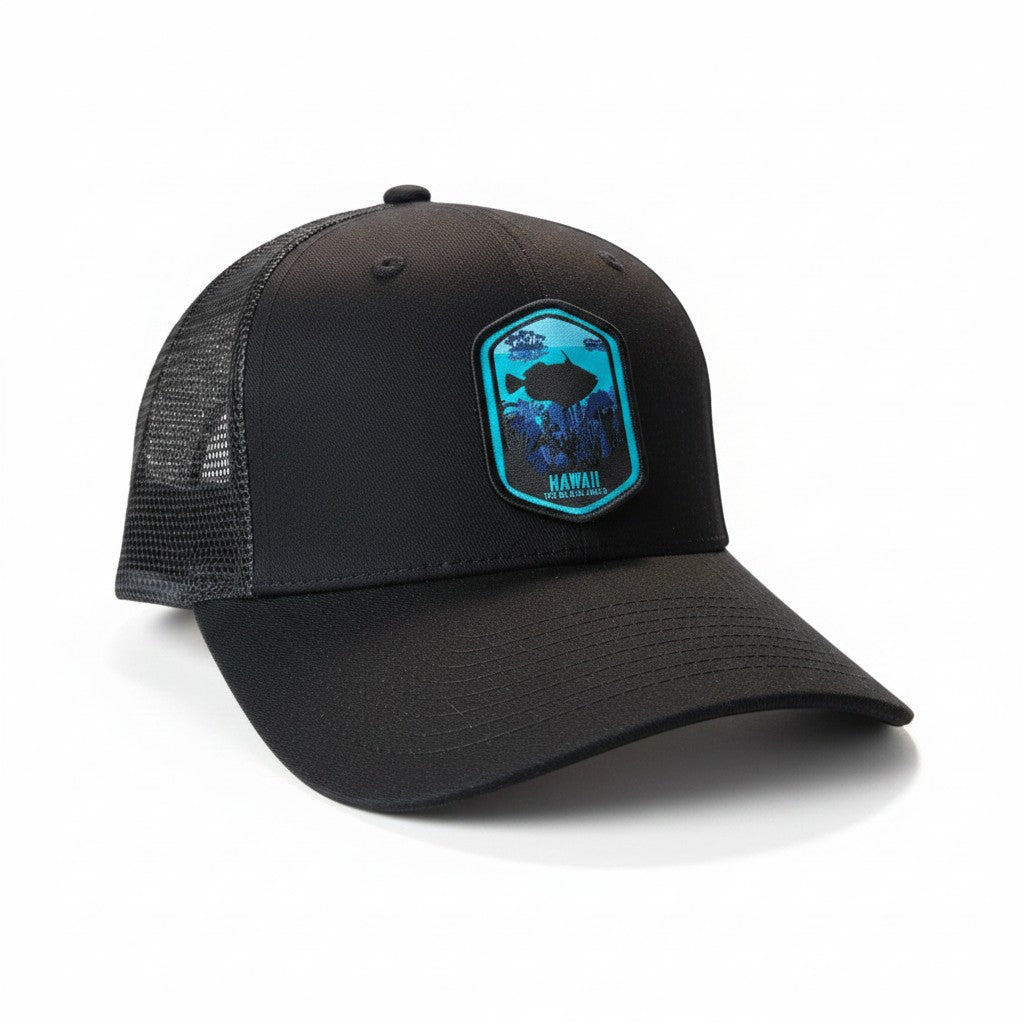 Hawaii State Outline Snapback Trucker Hat Mesh Cap