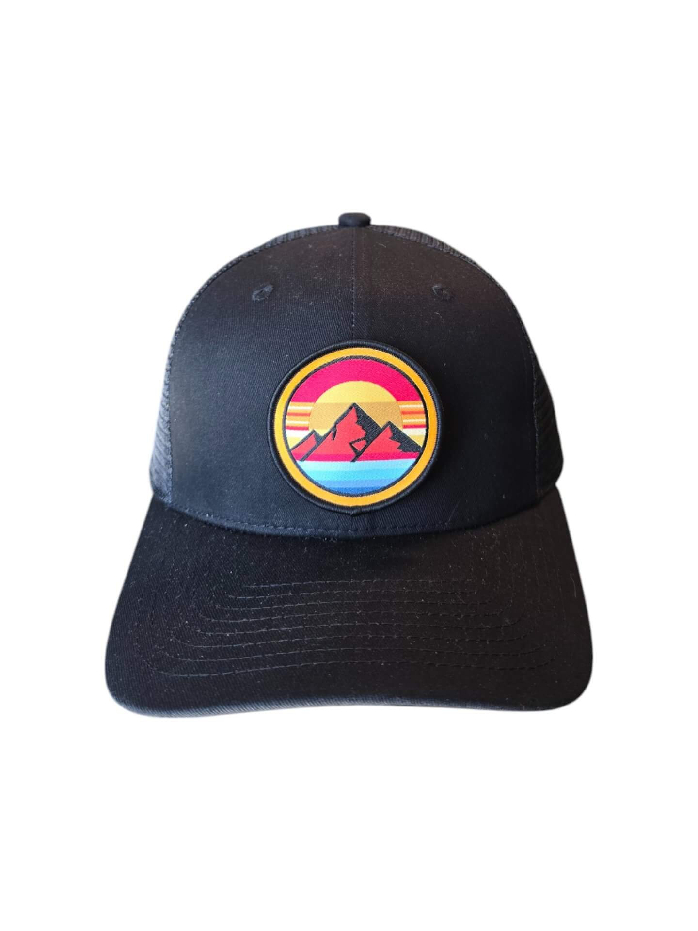 Mountain Sunset Trucker Hat Vibrant Adventure Snapback image 3
