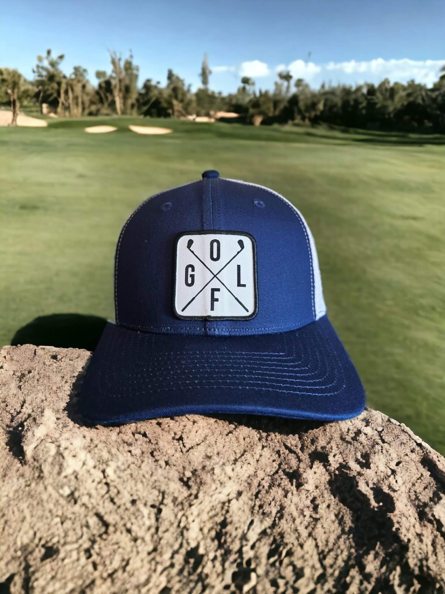 Golfing Hat Mesh Back Snapback with Golf Patch image 4