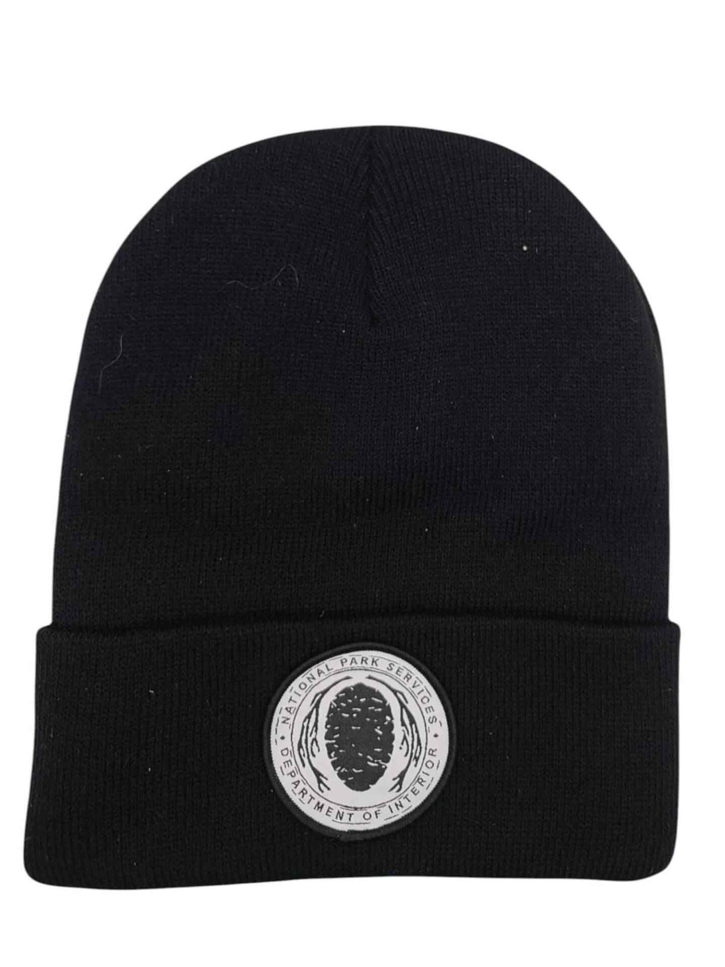 Vintage-Inspired National Park Service Logo Patch Beanie: Outdoor Enthusiast Gift for Nature Lovers