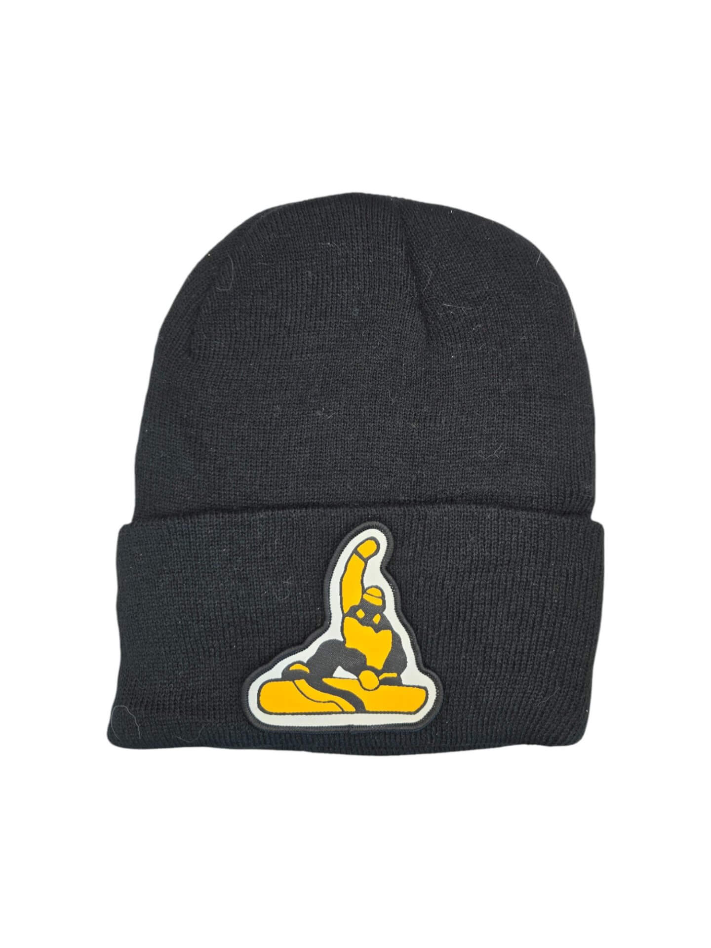 Snowboarder Beanie Cozy Winter Knit Hat for Riders - Black image