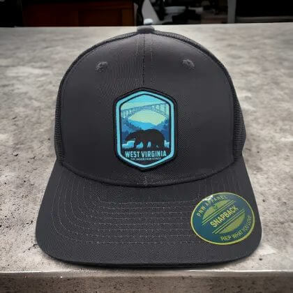 West Virginia Adventure Trucker Hat Mountain Gift Snapback image 2