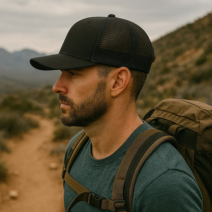 Sasquatch Trucker Hat – Hide and Seek Leather Patch Cap